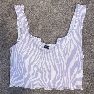 Shein Purple Zebra Striped Tank Top
